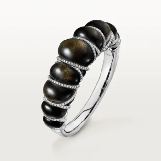 Pulseira Cartier Libre Tressage, obsidiana, diamantes