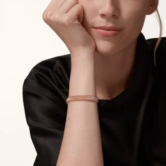 Pulseira Clash De Cartier, flexível, de duas fileiras, com pavé