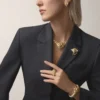 Anel Faune Et Flore De Cartier, diamantes amarelos, laranja e castanhos, pavé