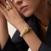 Pulseira Faune Et Flore De Cartier, diamantes amarelos, laranja e castanhos, pavé