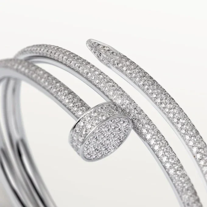 Pulseira Juste Un Clou, Dupla, Meio Pavé