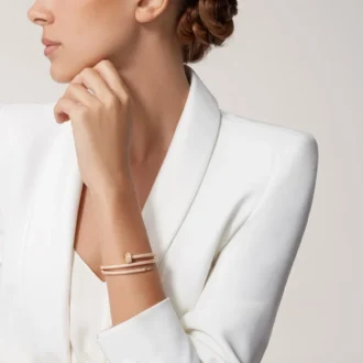 Pulseira Juste Un Clou, Dupla, Meio Pavé