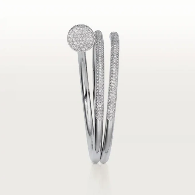 Pulseira Juste Un Clou, Dupla, Meio Pavé
