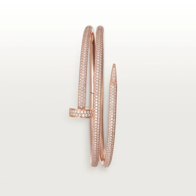 Pulseira Juste Un Clou, Dupla, Meio Pavé