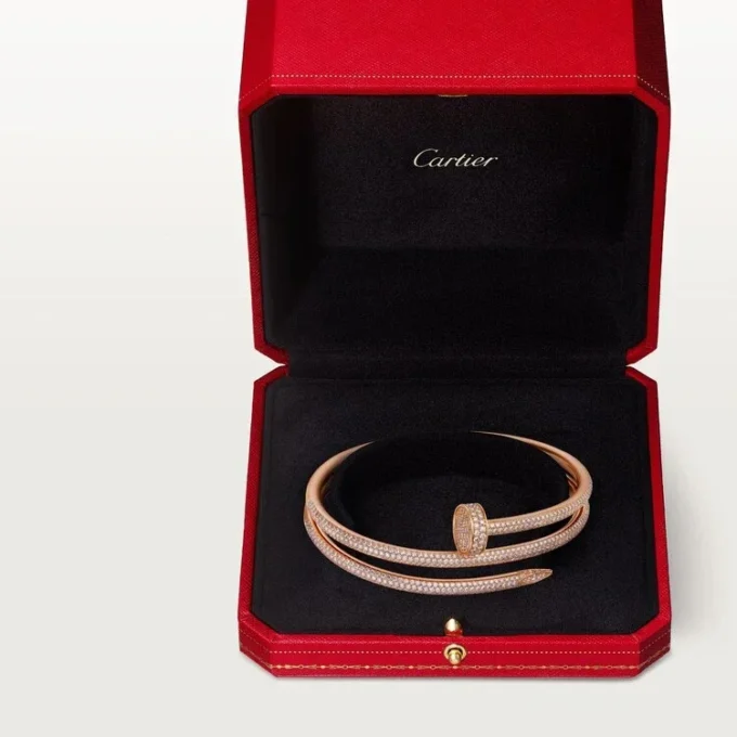 Pulseira Juste Un Clou, Dupla, Meio Pavé