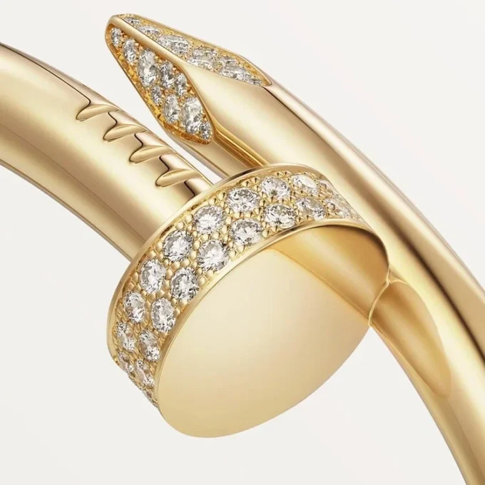 Pulseira Juste Un Clou, modelo grande, diamantes