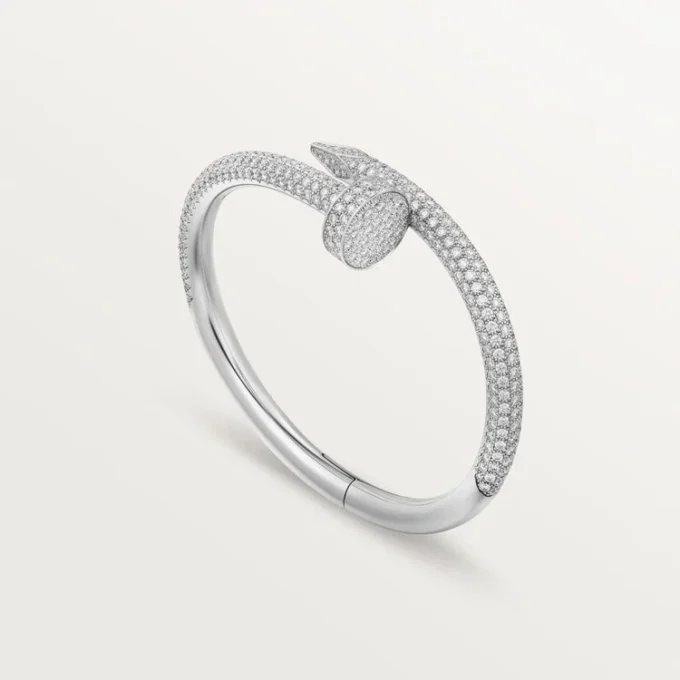 Pulseira Juste Un Clou, Modelo Grande, Meio Pavé