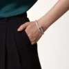 Pulseira Juste Un Clou, Modelo Grande, Meio Pavé
