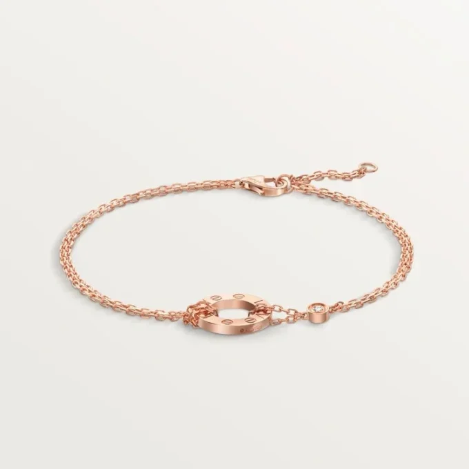 Pulseira Love, em corrente, 2 diamantes