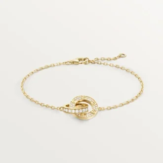 Pulseira Love, em corrente, pavé