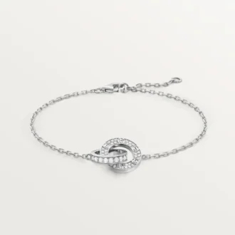Pulseira Love, em corrente, pavé