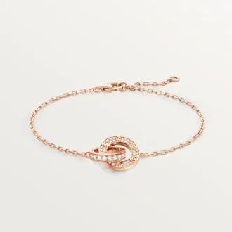 Pulseira Love, em corrente, pavé
