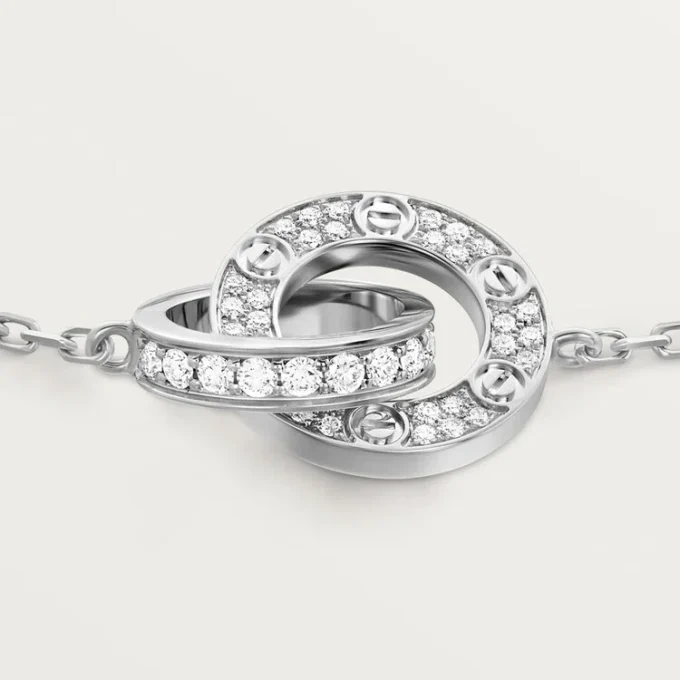 Pulseira Love, em corrente, pavé