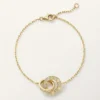 Pulseira Love, em corrente, pavé