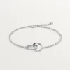 Pulseira Love, em corrente, semi-pavimentada