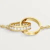 Pulseira Love, em corrente, semi-pavimentada