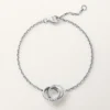 Pulseira Love, em corrente, semi-pavimentada