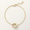 Pulseira Love, em corrente, semi-pavimentada