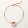 Pulseira Love, em corrente, semi-pavimentada