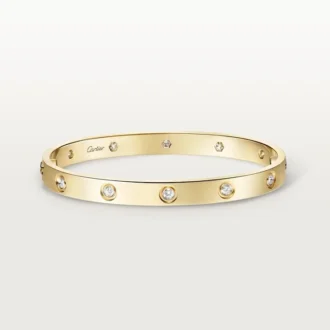 Pulseira Love, modelo clássico, 10 diamantes