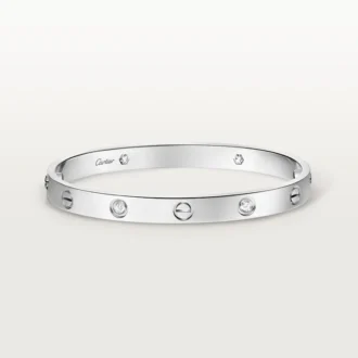 Pulseira Love, Modelo Clássico, 4 Diamantes