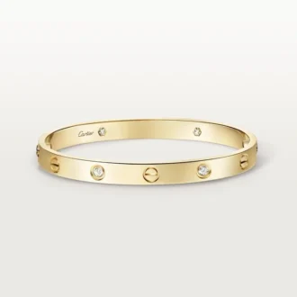 Pulseira Love, Modelo Clássico, 4 Diamantes