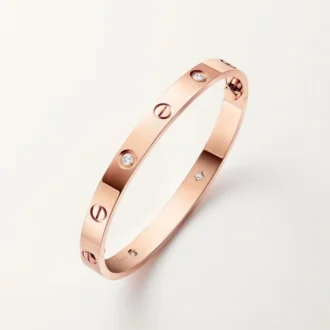 Pulseira Love, Modelo Clássico, 4 Diamantes