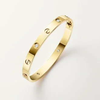 Pulseira Love, Modelo Clássico, 4 Diamantes
