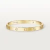 Pulseira Love, Modelo Clássico, Acabamento Escovado, 4 Diamantes