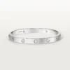 Pulseira Love, Modelo Clássico, Acabamento Escovado, 4 Diamantes
