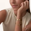 Pulseira Love, Modelo Clássico, Acabamento Escovado, 4 Diamantes