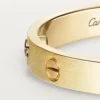 Pulseira Love, Modelo Clássico, Acabamento Escovado, 4 Diamantes