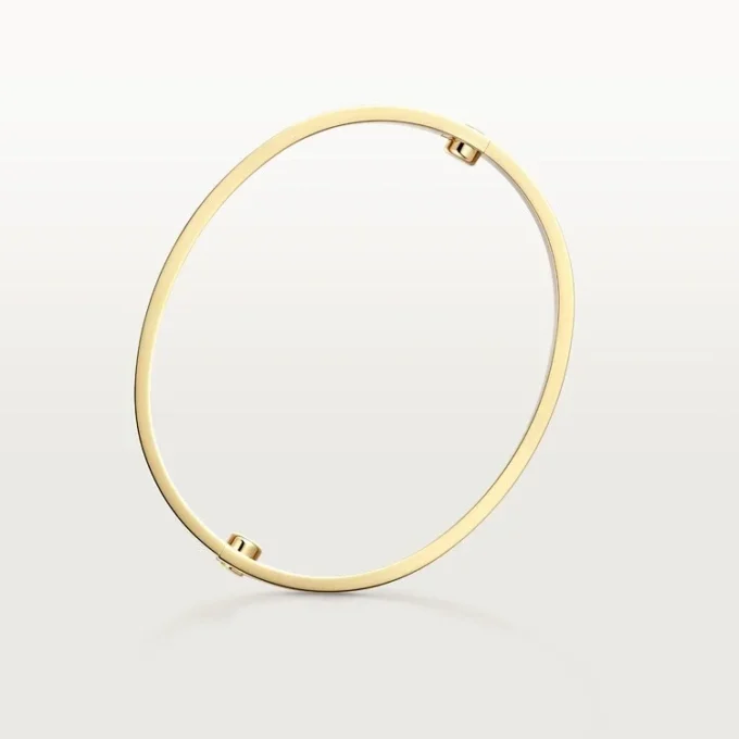 Pulseira Love, Modelo Clássico, Acabamento Escovado, 4 Diamantes