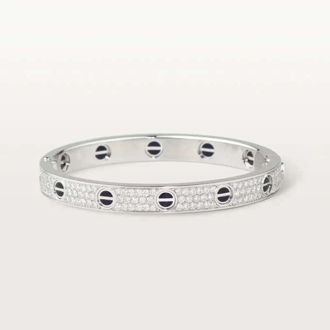 Pulseira Love, Modelo Clássico, Pavé, Cerâmica