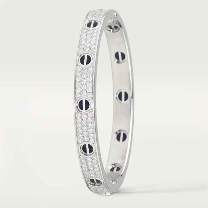 Pulseira Love, Modelo Clássico, Pavé, Cerâmica