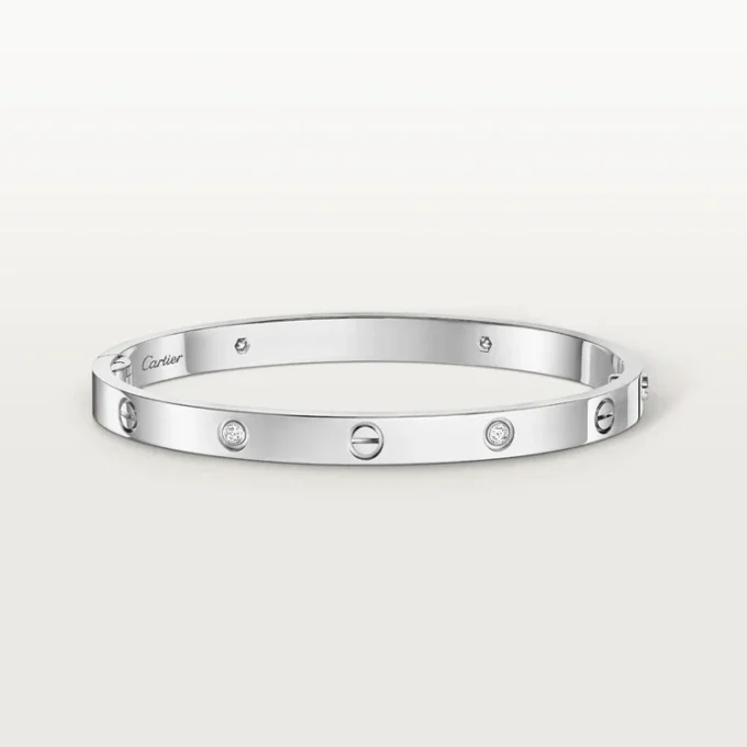 Pulseira Love, modelo médio, 4 diamantes