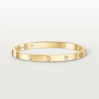 Pulseira Love, modelo médio, 4 diamantes