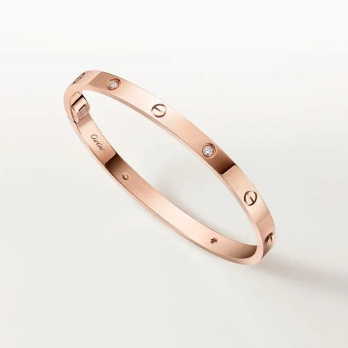 Pulseira Love, modelo médio, 4 diamantes