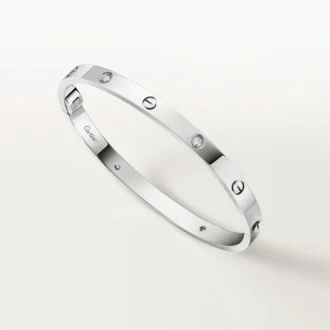 Pulseira Love, modelo médio, 4 diamantes