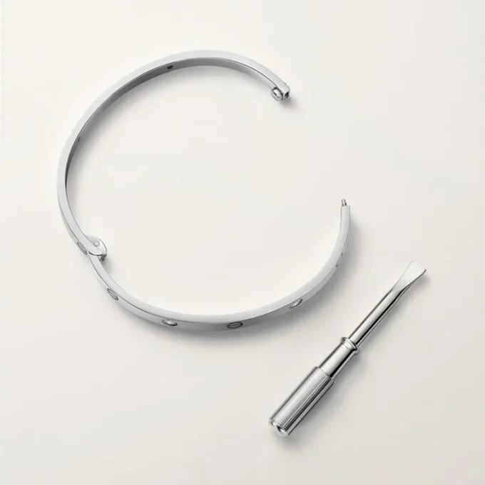 Pulseira Love, modelo médio, 4 diamantes