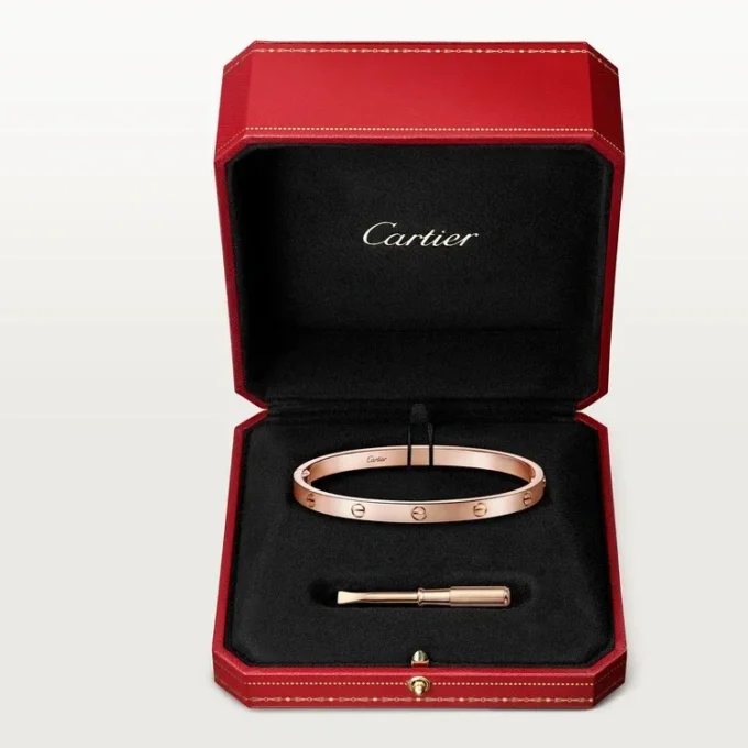Pulseira Love, modelo médio, 4 diamantes
