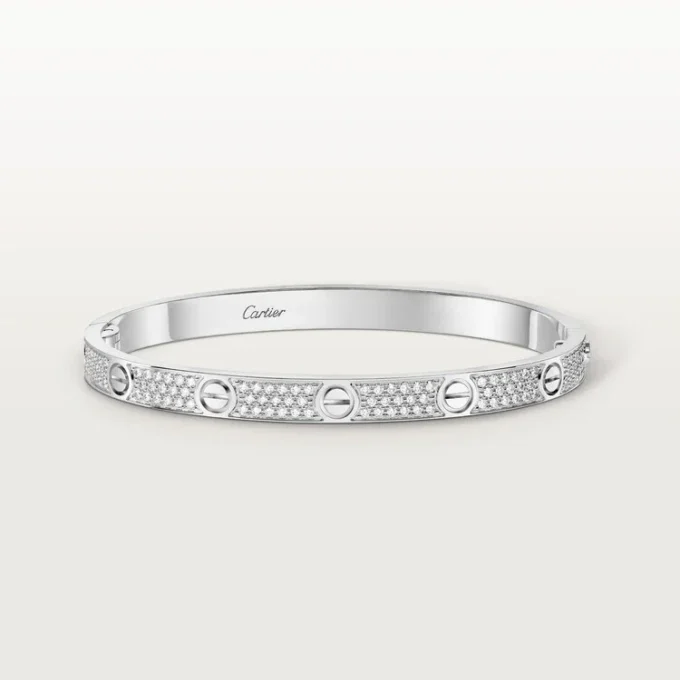Pulseira Love, modelo médio, pavé