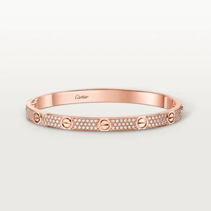 Pulseira Love, modelo médio, pavé
