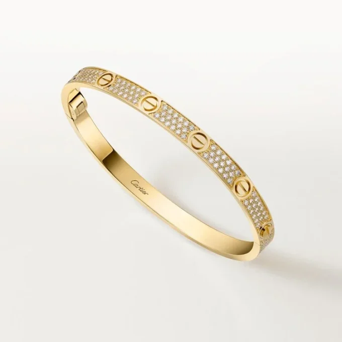 Pulseira Love, modelo médio, pavé