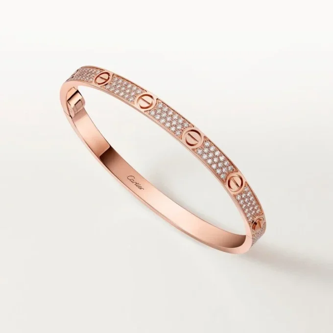 Pulseira Love, modelo médio, pavé