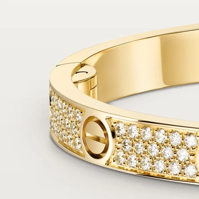 Pulseira Love, modelo médio, pavé