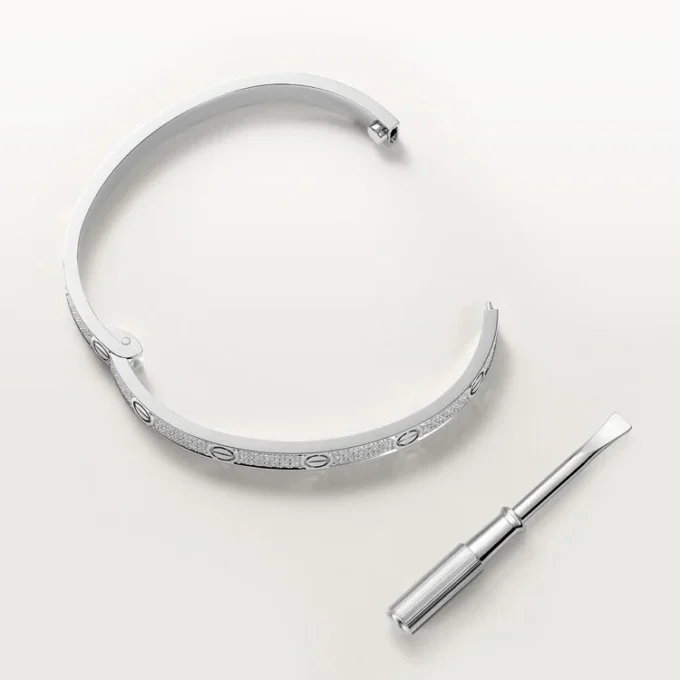 Pulseira Love, modelo médio, pavé