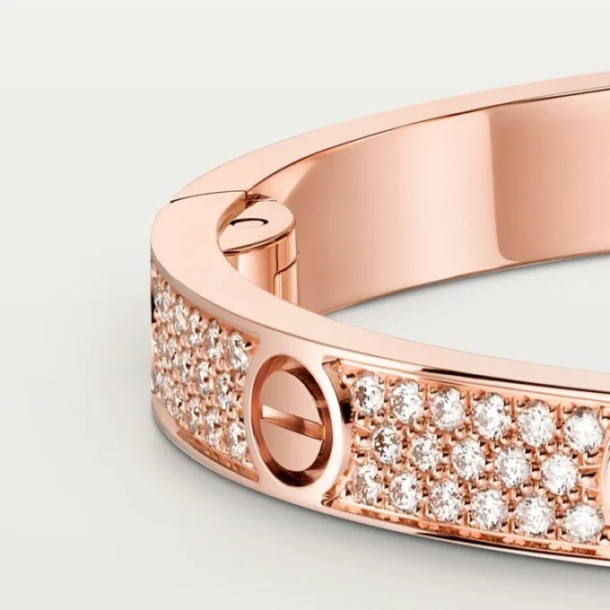 Pulseira Love, modelo médio, pavé