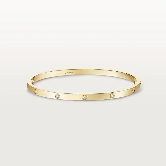 Pulseira Love, modelo pequeno, 10 diamantes