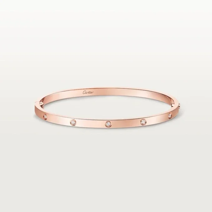 Pulseira Love, modelo pequeno, 10 diamantes